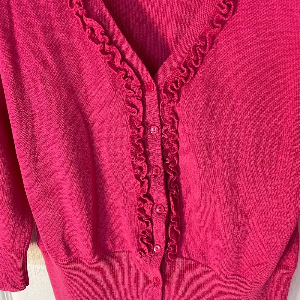 90's Northern Reflections Ruffle Cardigan - Picture 4 of 7